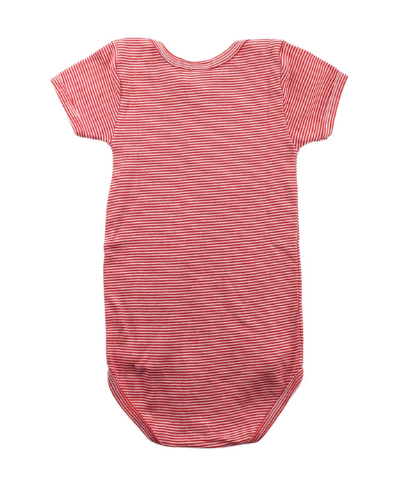 A Red Short Sleeve Bodysuits from Petit Bateau in size 3T for boy. (Back View)