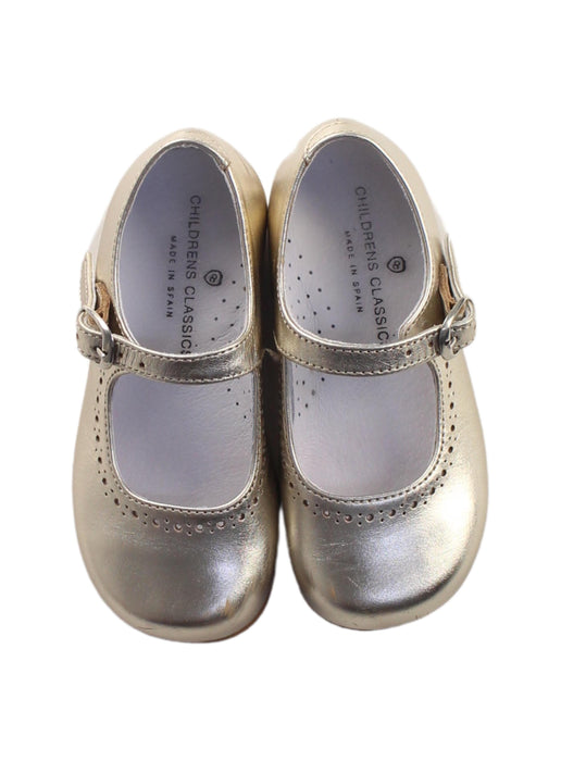 A Gold Flats from Childrens Classics in size 18-24M for girl. (Back View)