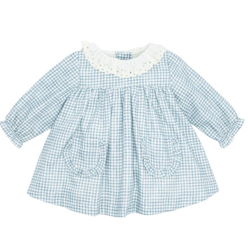 A Blue Long Sleeve Dresses from Fina Ejerique in size 3T for girl. (Front View)