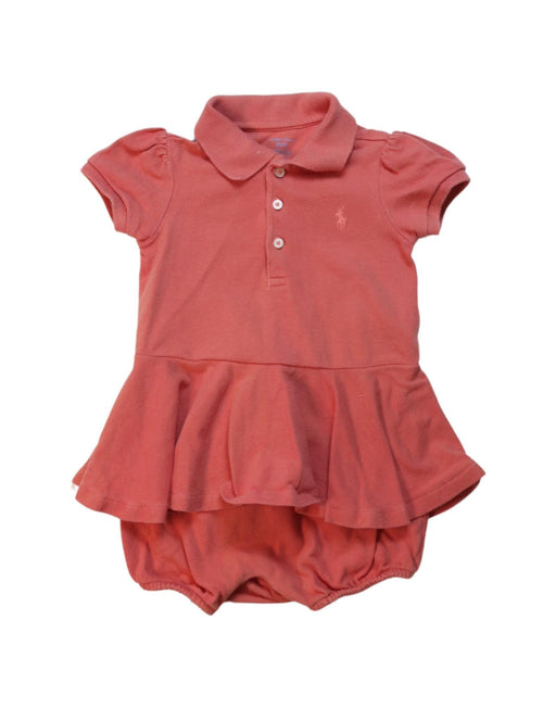 A Orange Short Sleeve Rompers from Ralph Lauren in size 12-18M for girl. (Front View)