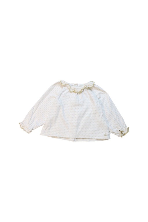 A White Long Sleeve Tops from Petit Bateau in size 12-18M for girl. (Front View)