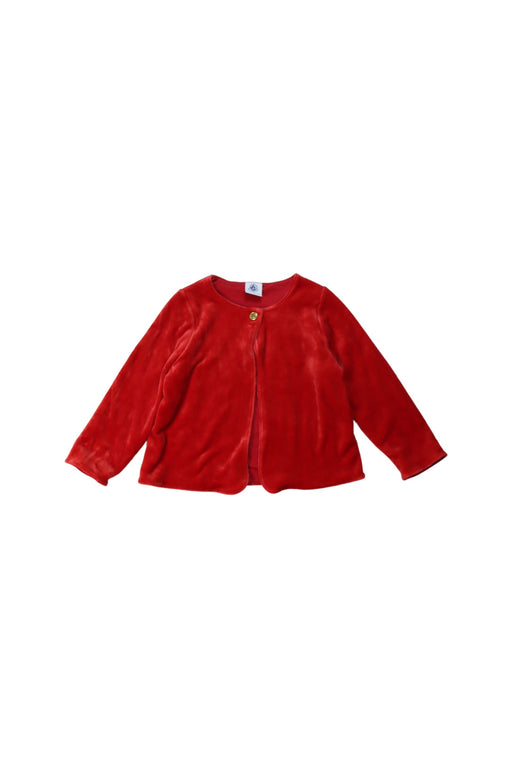 A Red Cardigans from Petit Bateau in size 18-24M for girl. (Front View)