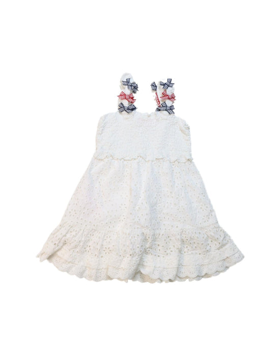 A White Sleeveless Dresses from Nicholas & Bears in size 12-18M for girl. (Back View)