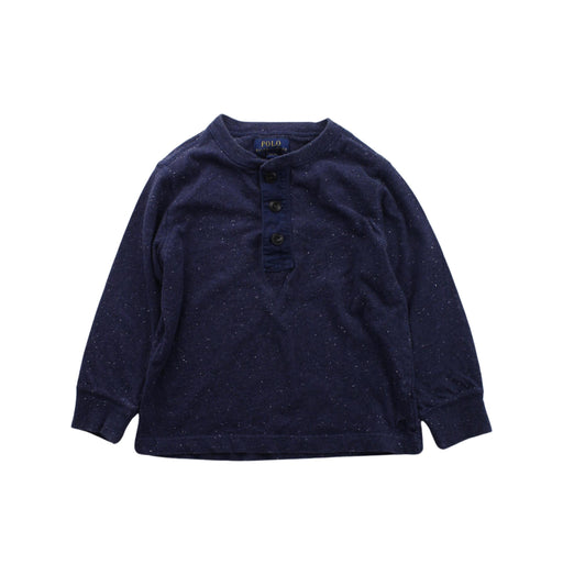 A Blue Buttoned Sweatshirts from Polo Ralph Lauren in size 2T for boy. (Front View)