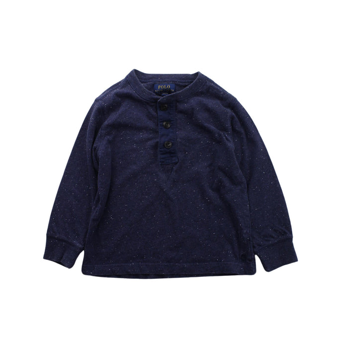 A Blue Buttoned Sweatshirts from Polo Ralph Lauren in size 2T for boy. (Front View)