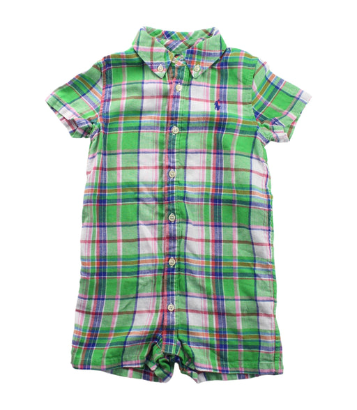A Green Short Sleeve Rompers from Ralph Lauren in size 2T for boy. (Front View)