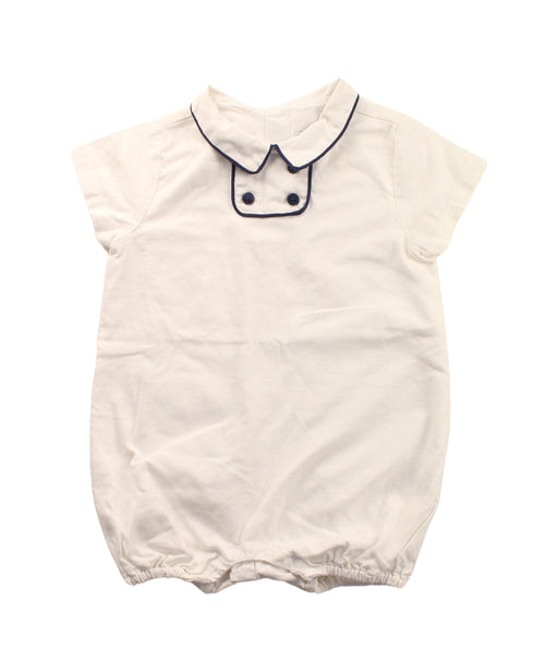 A White Short Sleeve Rompers from Janie & Jack in size 6-12M for girl. (Front View)