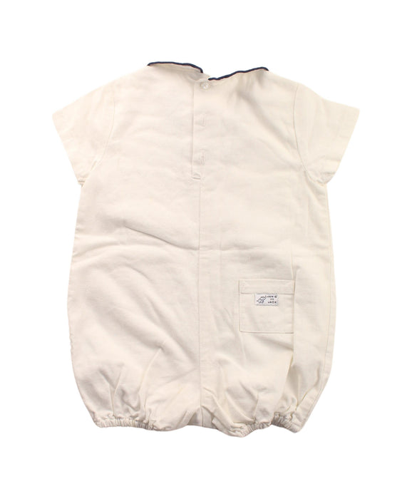A White Short Sleeve Rompers from Janie & Jack in size 6-12M for girl. (Back View)