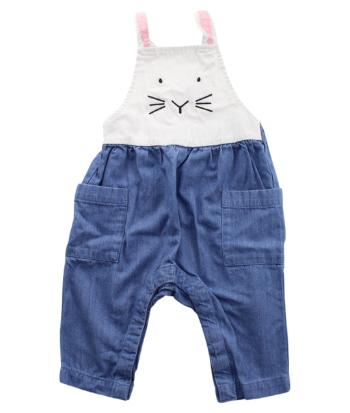 A Blue Long Overalls from Hanna Andersson in size 3-6M for girl. (Front View)