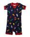 A Blue Short Sleeve Rompers from Hanna Andersson in size 3-6M for boy. (Front View)
