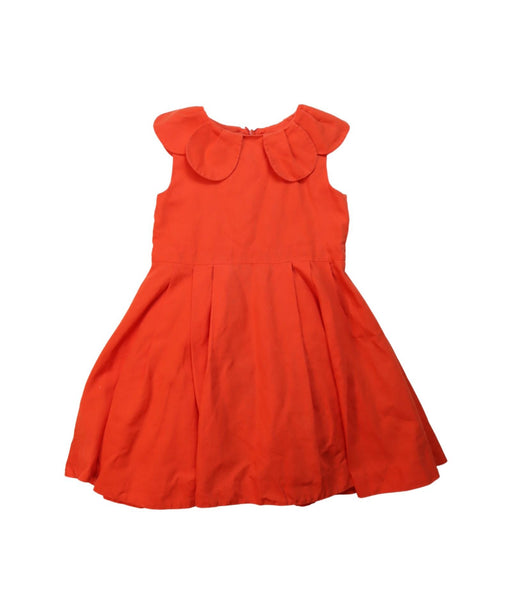 A Orange Sleeveless Dresses from Jacadi in size 6T for girl. (Front View)