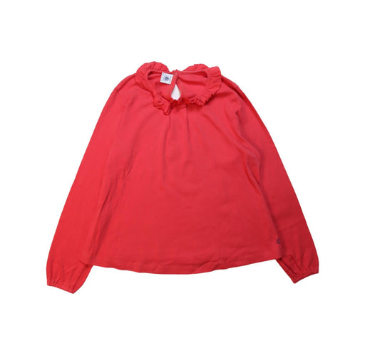 A Red Long Sleeve Tops from Petit Bateau in size 10Y for girl. (Front View)