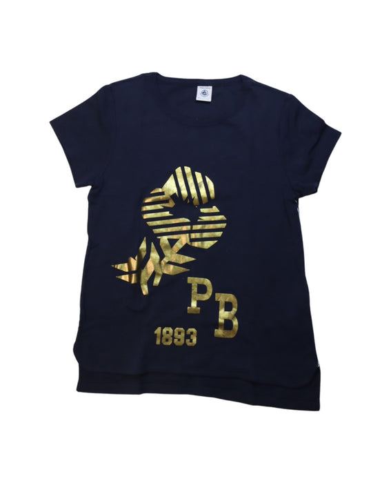 A Black Short Sleeve T Shirts from Petit Bateau in size 10Y for boy. (Front View)