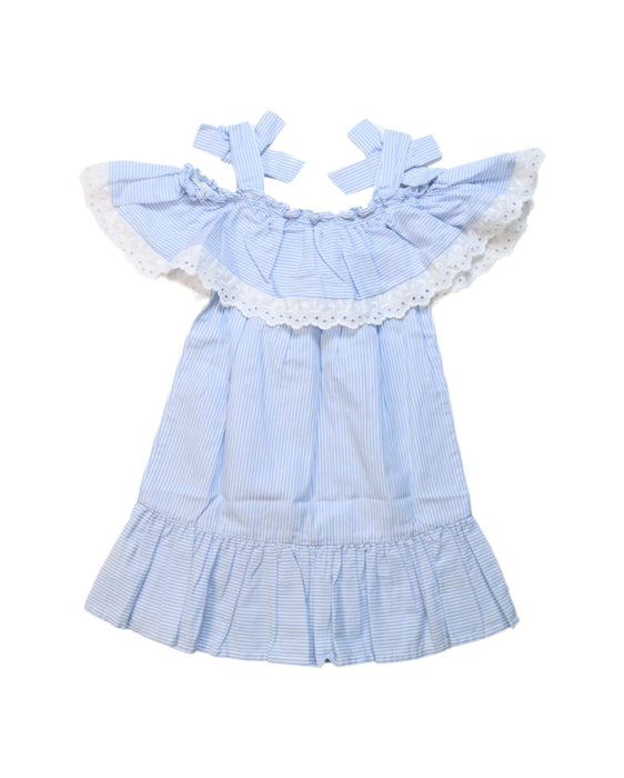 A Blue Sleeveless Dresses from Patachou in size 3T for girl. (Back View)