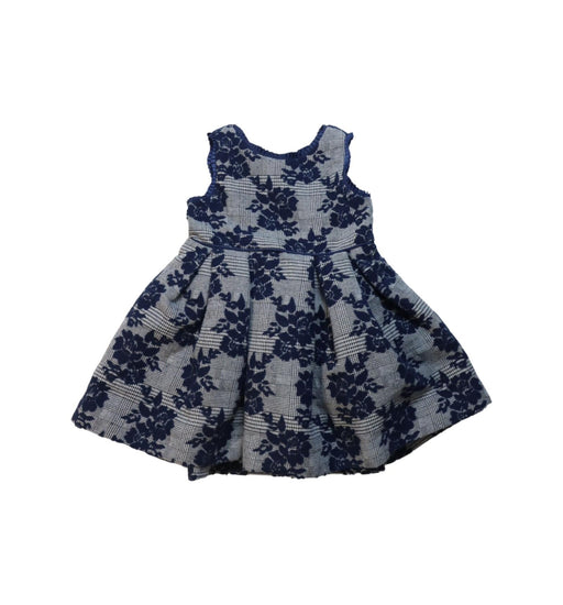 A Navy Sleeveless Dresses from Mides in size 6-12M for girl. (Front View)