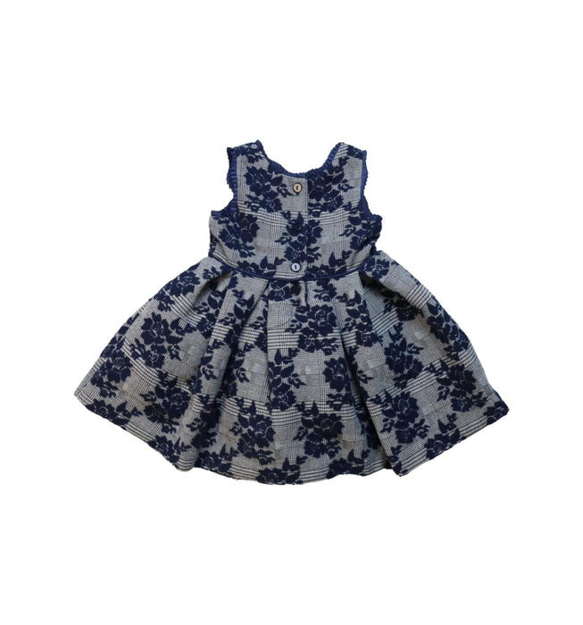 A Navy Sleeveless Dresses from Mides in size 6-12M for girl. (Back View)