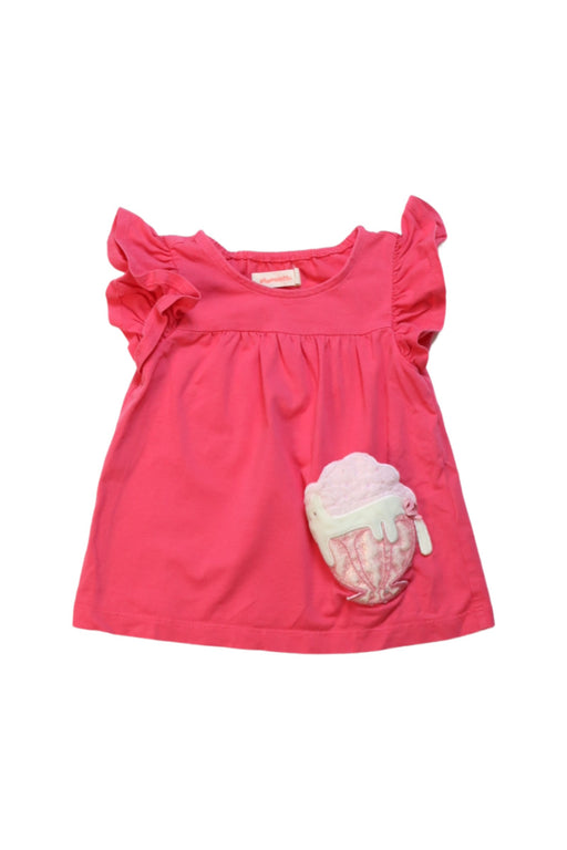 A Pink Sleeveless Tops from Momonittu in size 3-6M for girl. (Front View)
