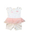 A White Short Sleeve Rompers from Momonittu in size 0-3M for girl. (Front View)