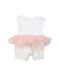 A White Short Sleeve Rompers from Momonittu in size 0-3M for girl. (Back View)