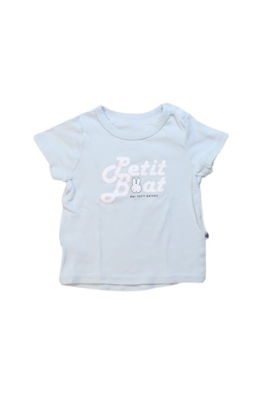 A Blue Short Sleeve T Shirts from Petit Bateau in size 12-18M for neutral. (Front View)