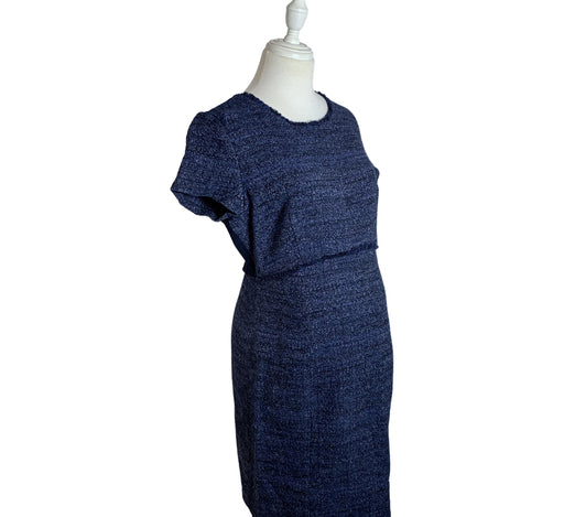 A Blue Short Sleeve Dresses from Seraphine in size S for maternity. (Front View)
