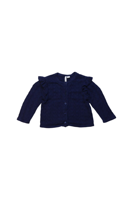 A Navy Cardigans from Janie & Jack in size 12-18M for girl. (Front View)