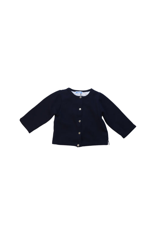 A Navy Cardigans from Jacadi in size 6-12M for girl. (Front View)