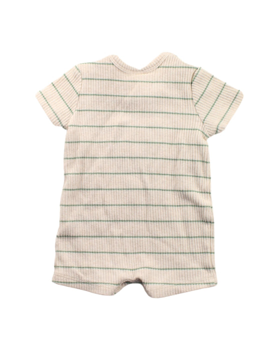 A Green Short Sleeve Rompers from Seed in size Newborn for boy. (Back View)