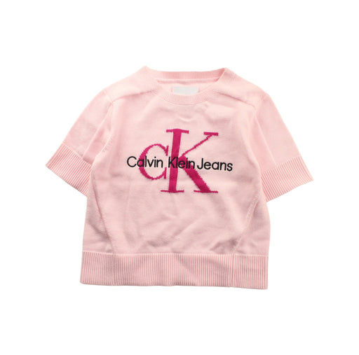 A Pink Short Sleeve Tops from Calvin Klein in size 8Y for girl. (Front View)