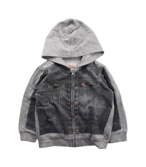 A Grey Zippered Sweatshirts from Levi's in size 12-18M for boy. (Front View)