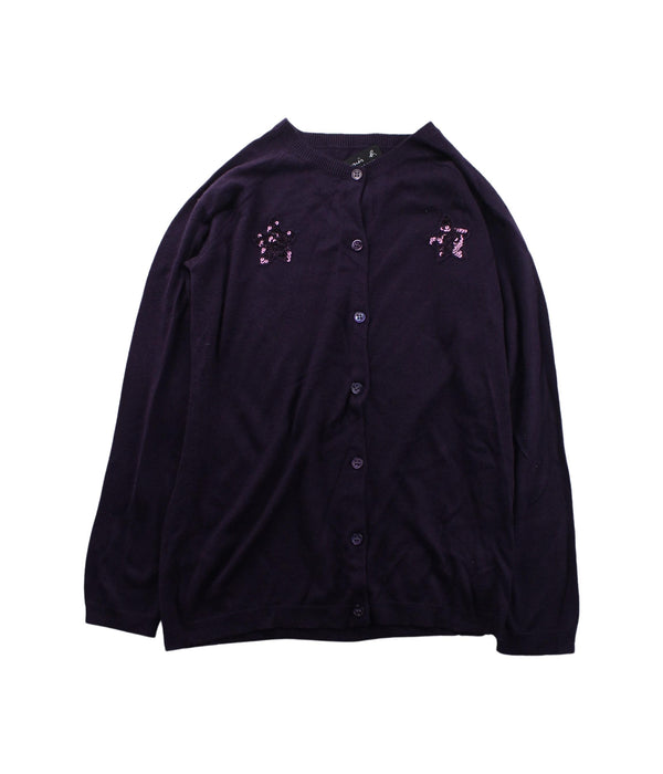 A Purple Cardigans from Agnes b. in size 10Y for girl. (Front View)