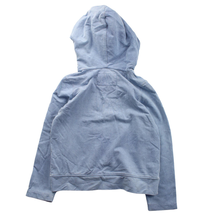 A Blue Hooded Sweatshirts from Nanos in size 6T for boy. (Back View)