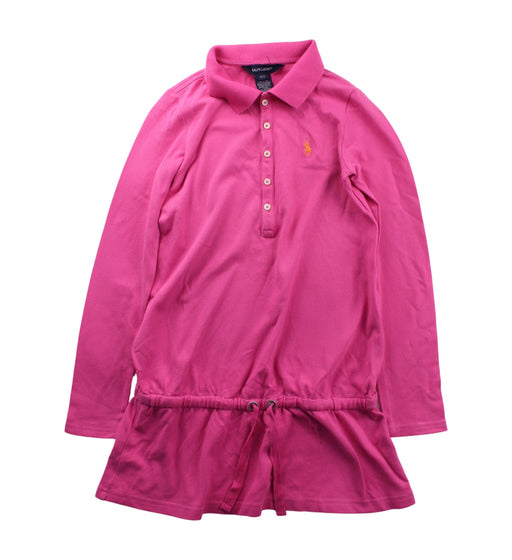 A Pink Long Sleeve Dresses from Ralph Lauren in size 7Y for girl. (Front View)