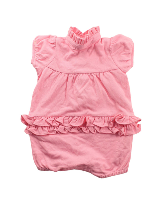 A Pink Short Sleeve Rompers from Ralph Lauren in size 0-3M for girl. (Back View)