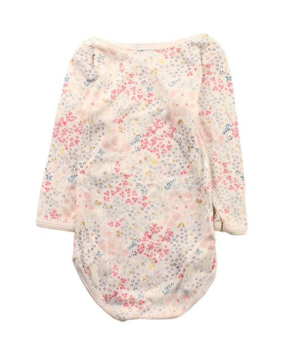 A White Long Sleeve Bodysuits from Petit Bateau in size 12-18M for girl. (Back View)