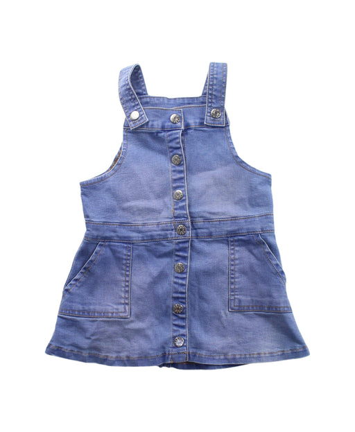 A Blue Overall Dresses from Seed in size 2T for girl. (Front View)