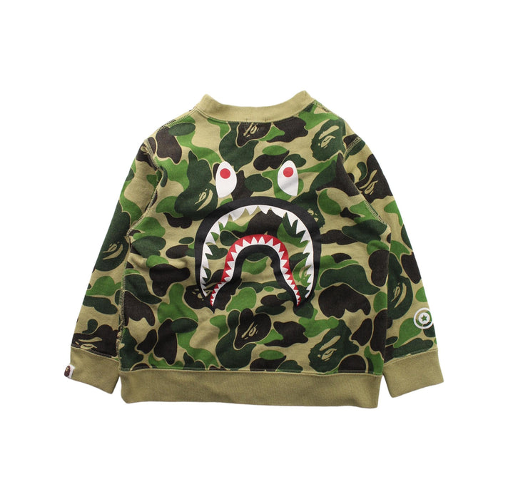 A Green Crewneck Sweatshirts from BAPE KIDS in size 4T for boy. (Back View)