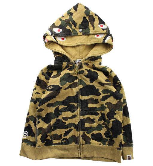 A Yellow Zippered Sweatshirts from BAPE KIDS in size 5T for boy. (Front View)