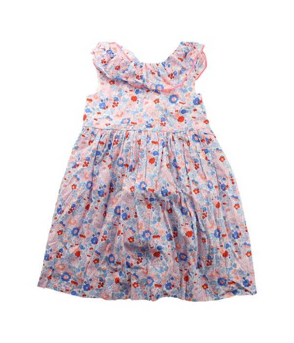 A Blue Sleeveless Dresses from Jacadi in size 4T for girl. (Front View)