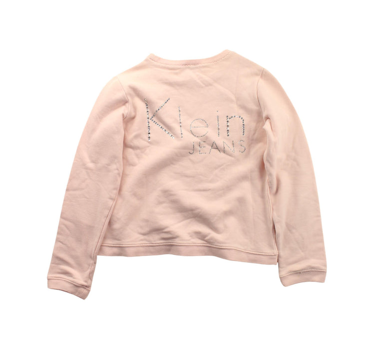 A Peach Crewneck Sweatshirts from Calvin Klein in size 8Y for girl. (Back View)