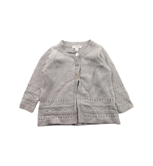 A Grey Cardigans from Purebaby in size 12-18M for girl. (Front View)