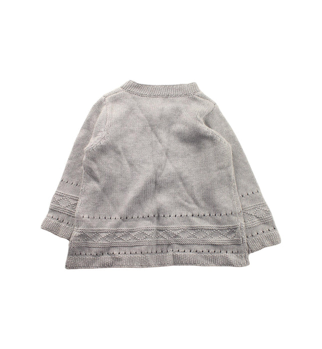 A Grey Cardigans from Purebaby in size 12-18M for girl. (Back View)
