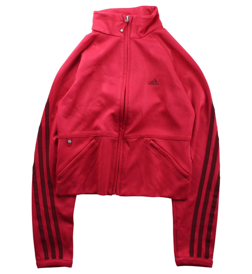 A Red Zippered Sweatshirts from Adidas in size 14Y for girl. (Front View)