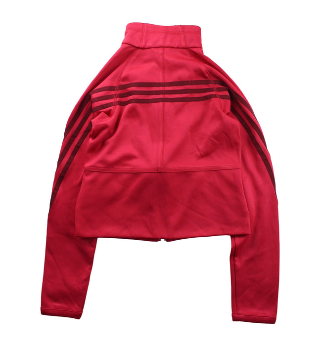 A Red Zippered Sweatshirts from Adidas in size 14Y for girl. (Back View)