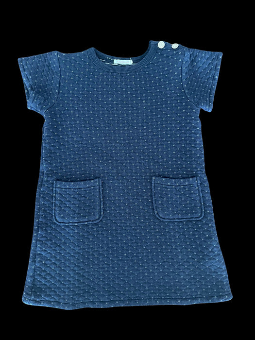 A Navy Short Sleeve Dresses from Monoprix in size 8Y for girl. (Front View)