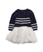 A Blue Sweater Dresses from Petit Bateau in size 12-18M for girl. (Back View)