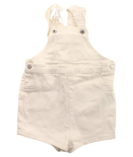A White Overall Shorts from Seed in size 12-18M for girl. (Front View)