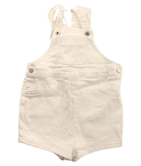 A White Overall Shorts from Seed in size 12-18M for girl. (Front View)