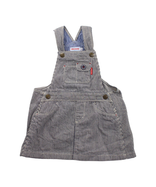 A Black Overall Dresses from Miki House in size 18-24M for girl. (Front View)