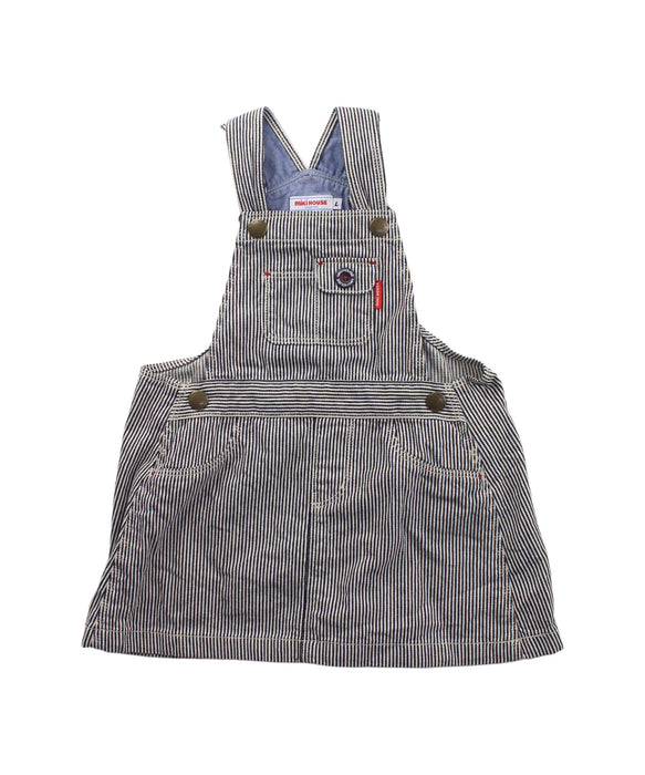 A Black Overall Dresses from Miki House in size 18-24M for girl. (Front View)